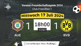 Vereins-Freundschaftsspiele  FC Aue 1 - 1 BVB Dortmund live auf Sky Sport News 17.07.2024 um 18 Uhr