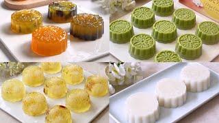 4 Easy Popular Agar-agar Jelly Mooncake Recipes Compilation  4款燕菜糕月饼食谱