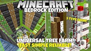 Minecraft Bedrock Universal TREE FARM Simple & Fast Tutorial MCPE Xbox PC PS4