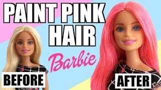 How to Paint Barbie Hair in Pink. Look change