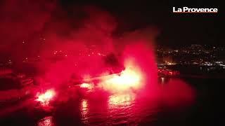 30 ans du sacre de lOM   fumigènes en main les supporters font rougeoyer le littoral marseillais