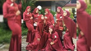 Inspirasi kebaya pesta warna maroon