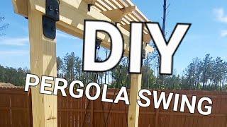 DIY Pergola Swing for the backyard. Nice accent and future seating by the pool