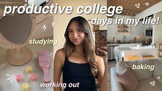 PRODUCTIVE COLLEGE DAYS IN MY LIFE  spring clothing haul studying working out baking etc