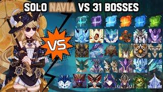 Solo C0 Navia vs 31 Bosses Without Food Buff  Genshin Impact