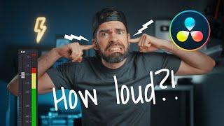 HOW LOUD Should Your Videos Be? DaVinci Resolve 19 Tutorial audio levels compression volume