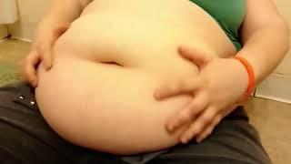 Bbw soft belly jiggles belly play