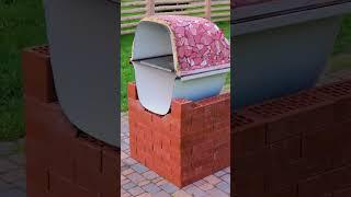 Transforming an Old Bathtub into an Incredible Outdoor Oven #shorts