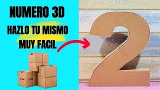 2️⃣CÓMO HACER NÚMERO 3D2️⃣Cartón DIY