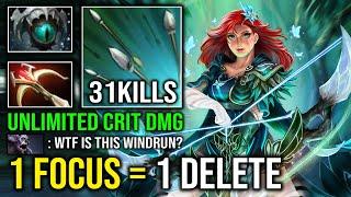 1 FOCUS FIRE = 1 DELETE Unlimited Crit 70% Slow Eye of Skadi Satanic Raining Dmg Windranger Dota 2