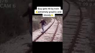 Poor Old Man Gets Hit By Train  extremely bloodygraphics Emotional