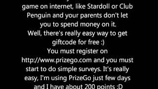 Free giftcodes for Stardoll and other games