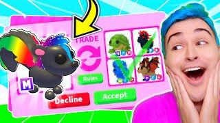 I Traded My MEGA NEON *SKUNK* In Adopt Me Roblox  Adopt Me Trading Megas In *RICH* Trading Server