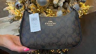 Распаковка сумки COACH Teri Shoulder Bag In Signature Canvas goldbrown black