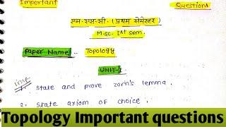 Topology Important questions  Msc 1st semester 