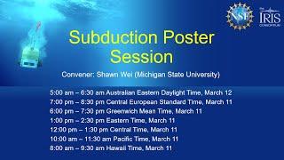 Marine Seismology Symposium - Subduction Poster Session