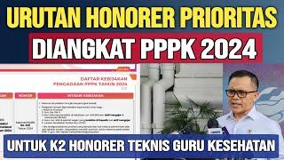 JANGAN SALAH DAFTAR.. URUTAN PRIORITAS PENGANGKATAN HONORER TEKNIS K2 GURU KESEHATAN JADI PPPK