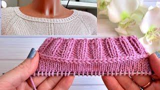 Поперечная горизонтальная лицевая. Мастер-класс #вязание #knitting #crochet