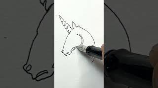 Imagination with fountain pen #onelinedrawing #fountainpen #unicorn