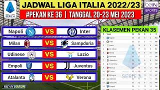 Jadwal Liga Italia Pekan 36  Napoli vs Inter  Klasemen Serie A 2023 Terbaru  Live Bein