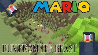 HE GOT STUCK IN LAVA -- Minecraft Xbox Run From The Beast - Mario