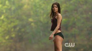 The 100 Octavia strips & swims scene