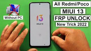 All RedmiPoco Miui 13 FRP UnlockBypass Google Account Lock Without PC New Method 100% Easy