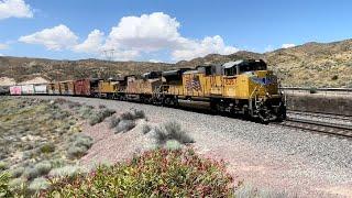 Shave & Haircut Horn Salute Amazing UP Train at Panoramic Silverwood Cajon Pass Ca. 4HHDR