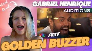 GABRIEL HENRIQUE  AGT GOLDEN BUZZER  Auditions  AGT 2023  VOCAL REACTION