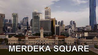 Dataran Merdeka Merdeka Square Kuala Lumpur  River of Life  Drone view 4K