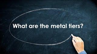 Health Insurance 101 What are the metal tiers?