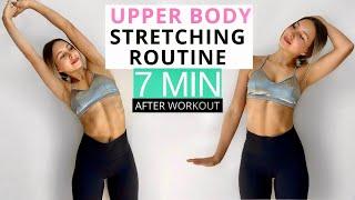 7 MIN STRETCHING AFTER WORKOUT  Neck Shoulders Arms & Back Cool Down For Recovery & Relaxation