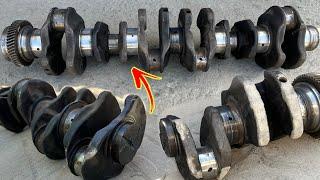 Work Hard Get Success  How Laborious Mechanic Repaired Broken Long CrankShaft From True Heart...