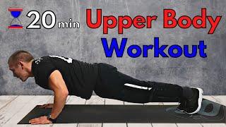 20 Min UPPER BODY Home Workout Own Bodyweight  No Equipment