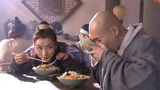 Kung Fu Movie A wicked girl puts meat in the monk’s bowl to tease him only to face karma