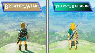 Zelda Tears of the Kingdom VS Breath of the Wild  Graphics & Framerate Comparison  Tech Review