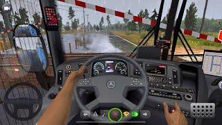 Bus Simulator Ultimate Mobile GamePlay  Drive the Mercedes-Benz Tourrider Business Bus in Rain