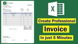 Create Professional Invoice Template  Create Invoice in Excel  Excel Tutorials