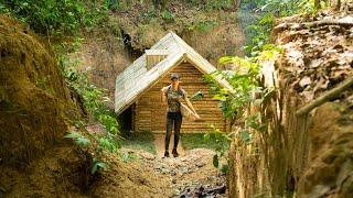 Girl Live Off Grid Builds Underground Log Cabin to Live in the Wild