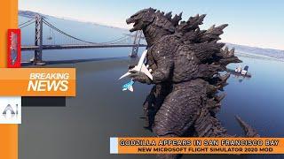 Breaking News Godzilla in San Francisco - Microsoft Flight Simulator King of the Monsters Mod 2020