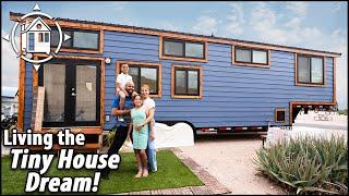 Family TINY HOUSE TOUR w master bedroom 2 lofts & office