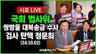 풀영상② 국회 법사위...민주당 주도 쌍방울 대북송금 수사 검사 탄핵 청문회 24.10.02