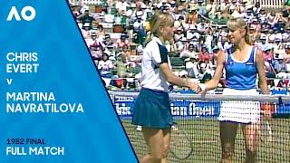 Chris Evert v Martina Navratilova Full Match  Australian Open 1982 Final