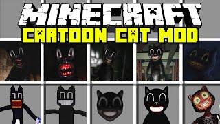 Minecraft SCARY CARTOON CAT MOD  CARTOON CAT CARTOON DOG BRIDGE WORM Minecraft Mods
