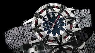 Xoskeleton 50mm Superlative Star Ruby Accented Automatic Black MOP Dial Bracelet Watch