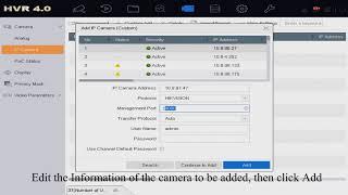 How to Manually Add IP Camera to DVR