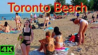 【4K】BEACH WALK TORONTO SUMMER HOT DAY AT WOODBINE BEACH TORONTO CANADA