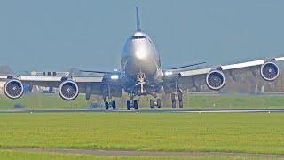 SPECTACULAR HEAVY STORM LANDINGS Winds up to 100kmh Amsterdam Schiphol Airport