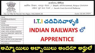 RAILWAY ITI APPRENTICE  ITI APPRENTICE IN INDIAN RAILWAYS