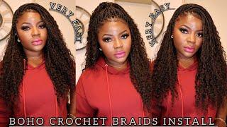 Boho Box Braids With Human Hair  Bulk Hair Ft. Lockbraids  Easy & Simple Method  Dilias Empire.